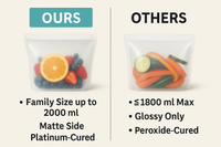 3-Pack silicone food storage bags