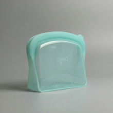 QAVO Silicone Food Storage Bags 3-Pack | Reusable Airtight Containers | 600ml 1200ml 2000ml | Charcoal Clear Teal | BPA-Free Leak-Proof